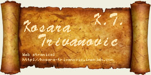 Kosara Trivanović vizit kartica